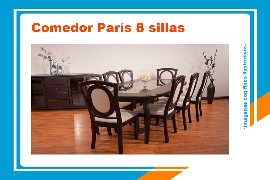Comedor París, 8 sillas, | Ahorron de Distribuidora