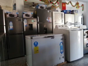 Regrigeradores, congeladores, lavadoras, estufas